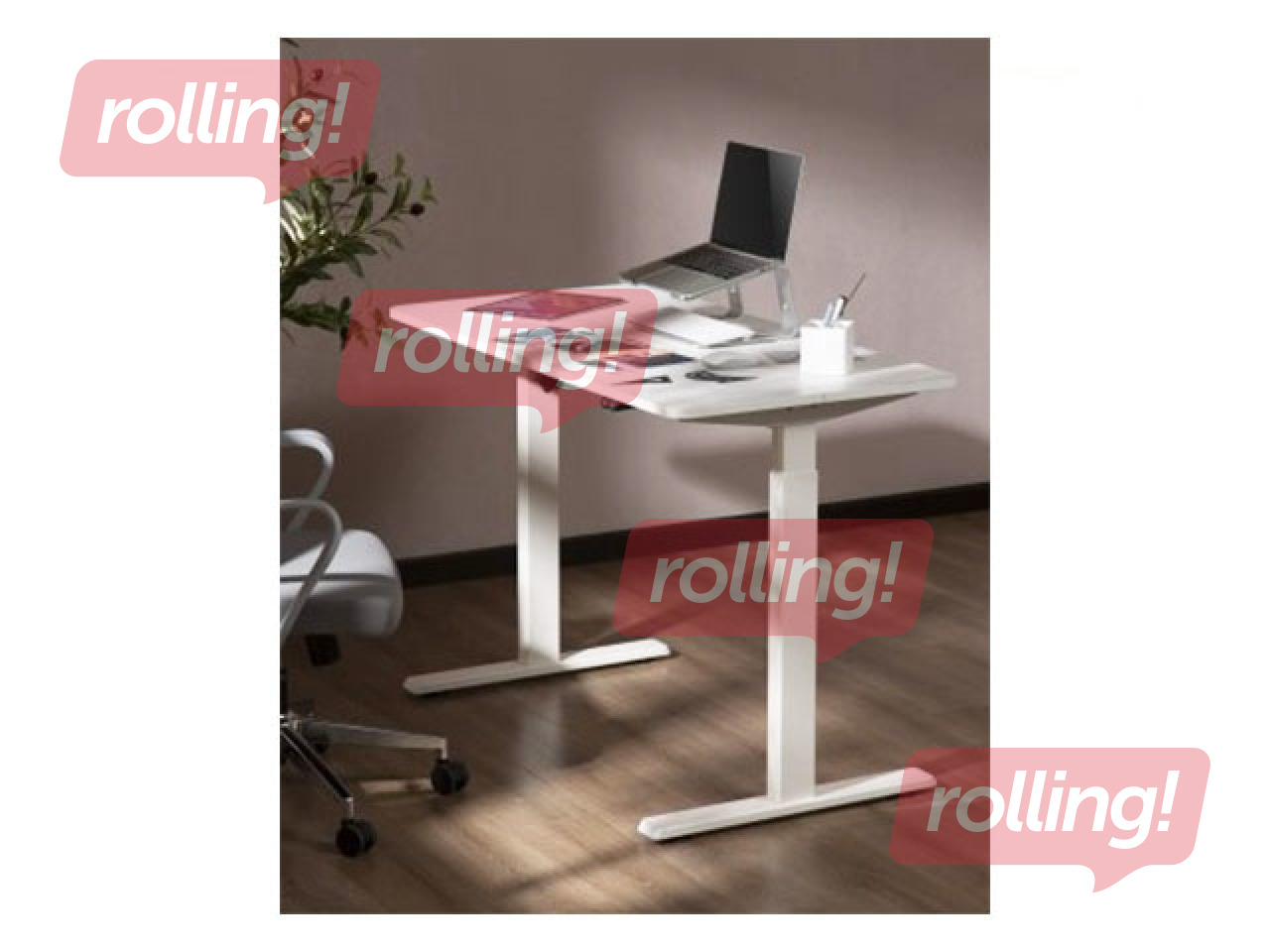 Augstumā regulējams galds Up Up Frigg, balts, 120x60cm