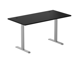 Electrically height-adjustable desk Up Up, Bjorn L, grey with black tabletop