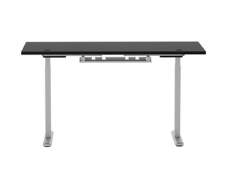 Electrically height-adjustable desk Up Up, Bjorn L, grey with black tabletop