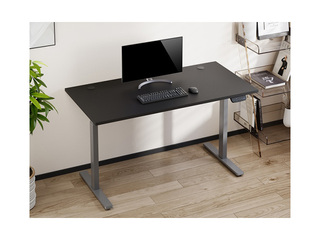 Electrically height-adjustable desk Up Up, Bjorn L, grey with black tabletop