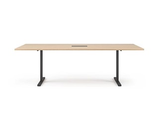 Conference table, Easy-2400, 8 seats, amber oak table, black legs