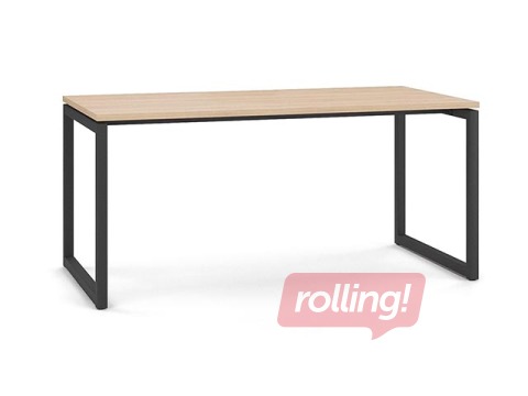 Офисный стол с металлическим каркасом и О-образными ножками, оттенок янтарного дуба