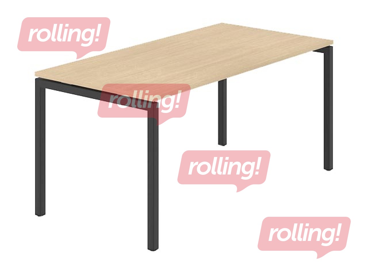 Офисный стол с металлическим каркасом и U-образными ножками в оттенке янтарного дуба