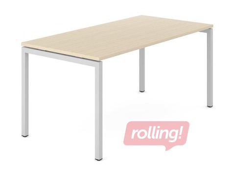 Офисный стол с металлическим каркасом и U-образными ножками, цвет янтарный дуб, металлические ножки