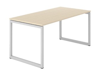 Büroolaud metallraami ja O-jalgadega, 160 cm, merevaigukollane tamm, metallist hõbedased jalad