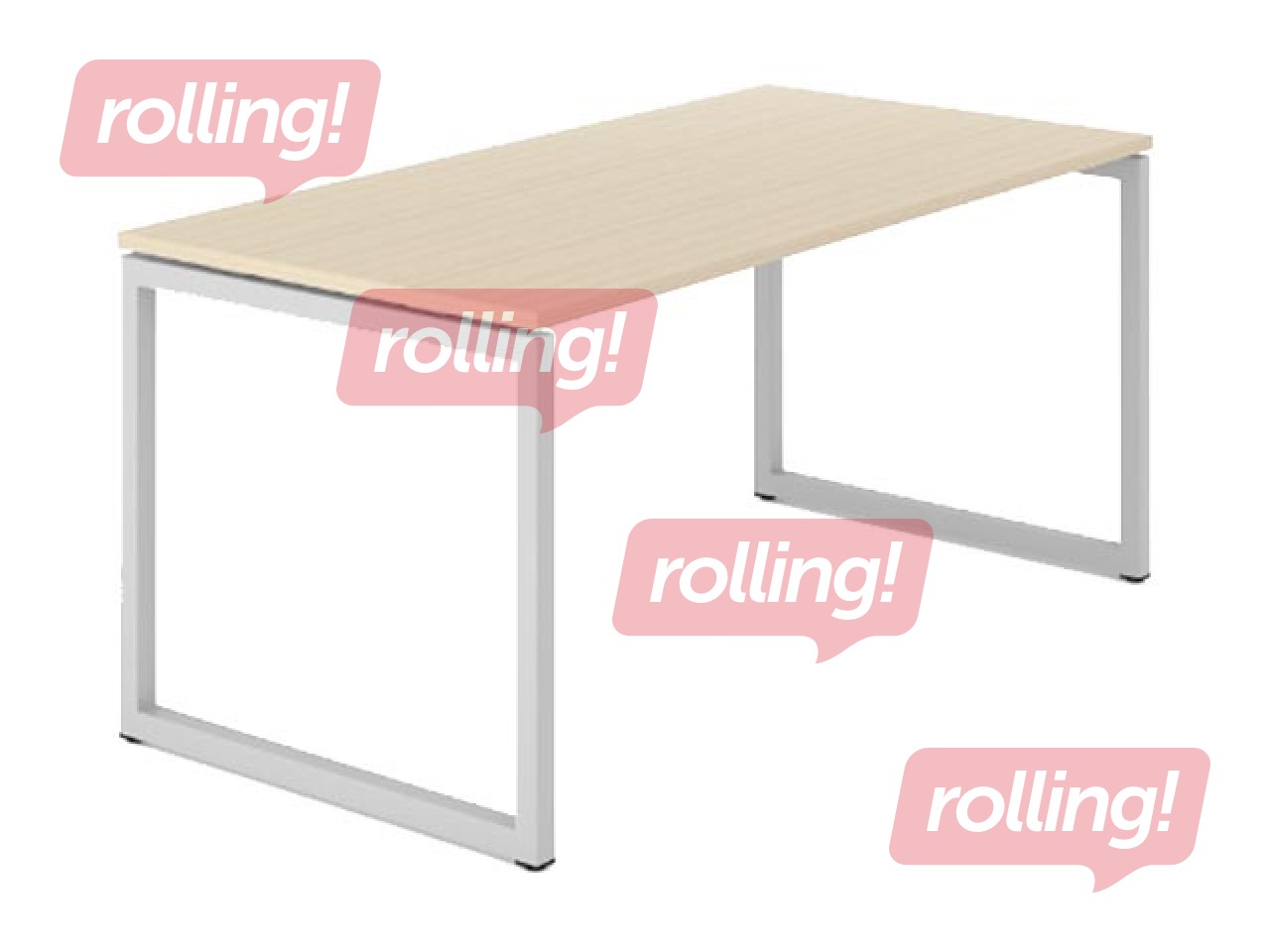 Офисный стол с металлическим каркасом и О-образными ножками, 160 см, оттенок янтарного дуба, ножк