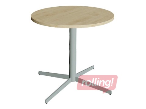 Table SOLO, maple/grey, ø90cm