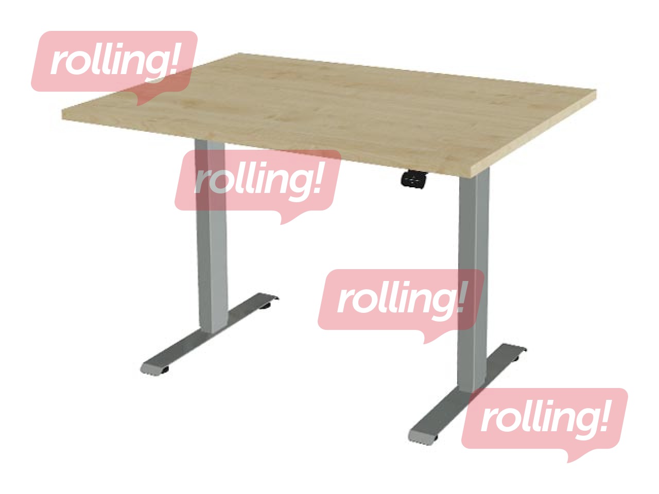 Height-adjustable table MASTER, maple/grey, 120x80cm