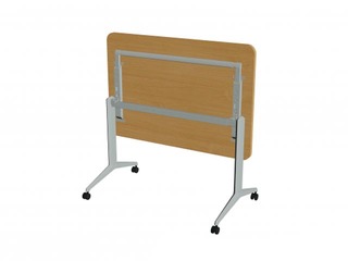 Konferenču galds Alma R60, ar nolokāmu virsmu un riteņiem, pelēks rāmis, dižskābardis toņa virsma