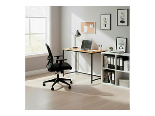 Офисный стол Springos, чёрная рама, поверхность под дерево, 100×50×76см