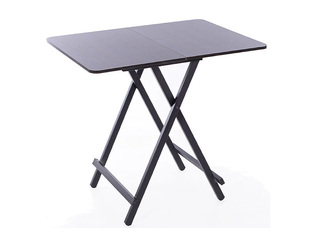 Galds, saliekams, melns rāmis, tumši brūna virsma, 80x60x75cm