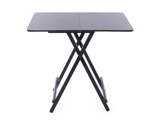 Galds, saliekams, melns rāmis, tumši brūna virsma, 80x60x75cm