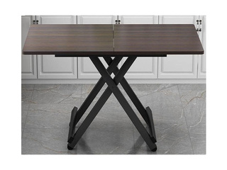 Galds, saliekams, melns rāmis, tumši brūna virsma, 80x60x75cm