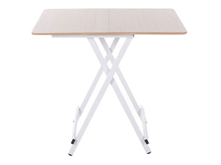 Galds, saliekams, balts rāmis, gaiši brūna virsma, 80x60x75cm