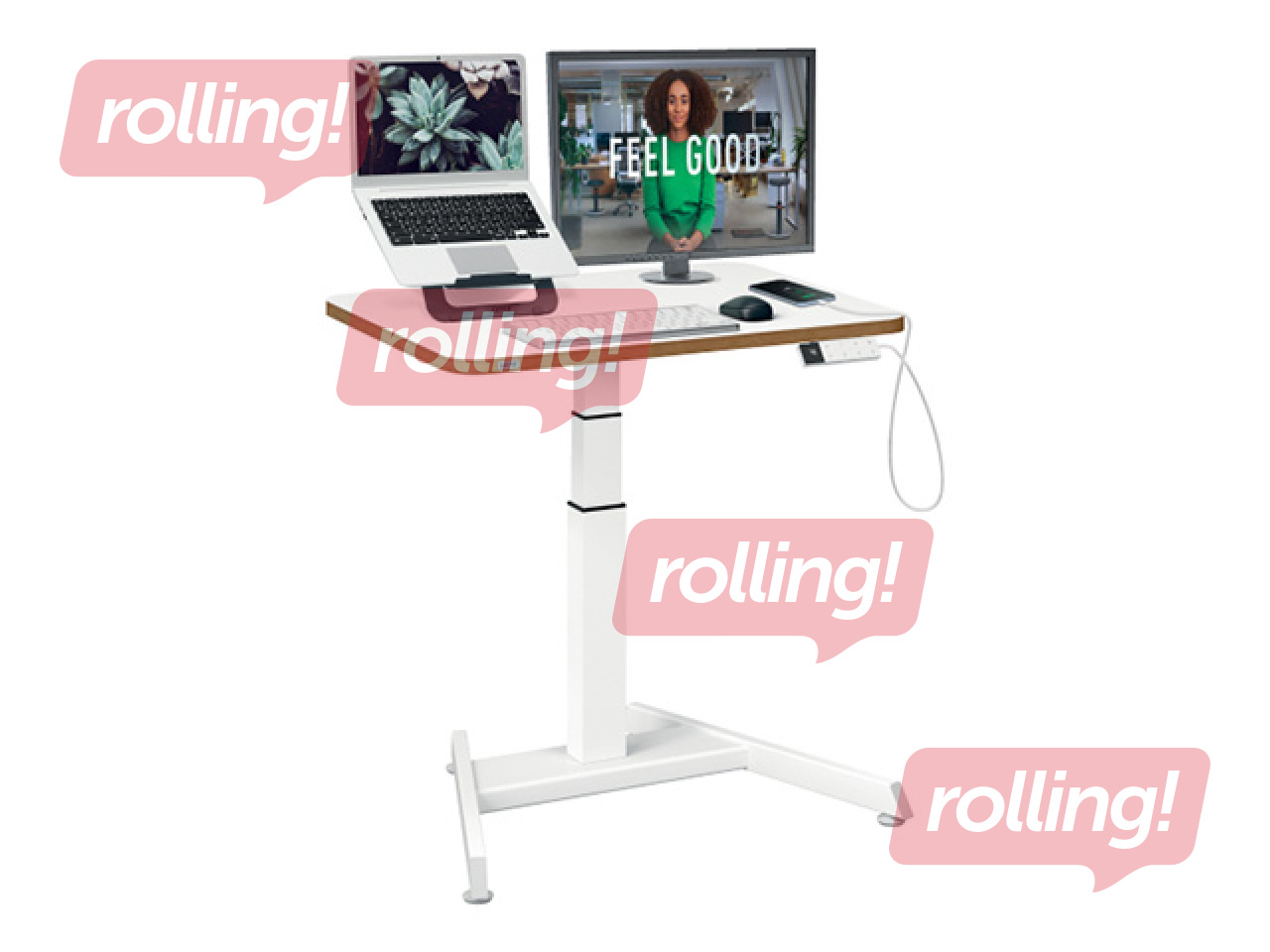 Augstumā regulējams galds Leitz Ergo, Stand-Up Reminder, balts, 80x60cm
