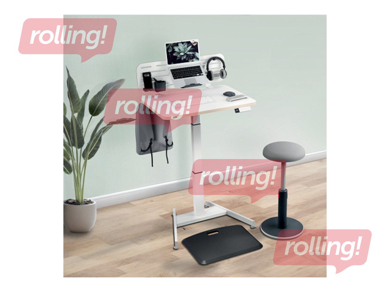 Augstumā regulējams galds Leitz Ergo, Stand-Up Reminder, balts, 80x60cm