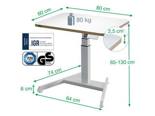 Augstumā regulējams galds Leitz Ergo, Stand-Up Reminder, balts, 80x60cm