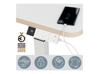 Height adjustable desk Leitz Ergo, Stand Up Reminder, white