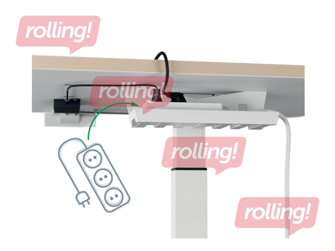 Height adjustable desk Leitz Ergo, Stand Up Reminder, white