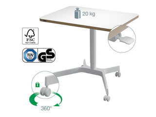 Height adjustable desk Leitz Ergo, white