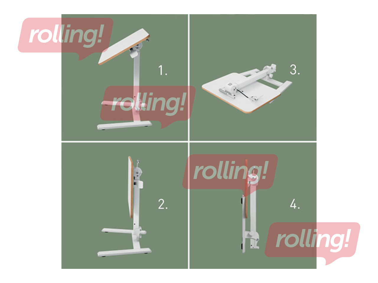 Height adjustable desk Leitz Ergo, foldable, white