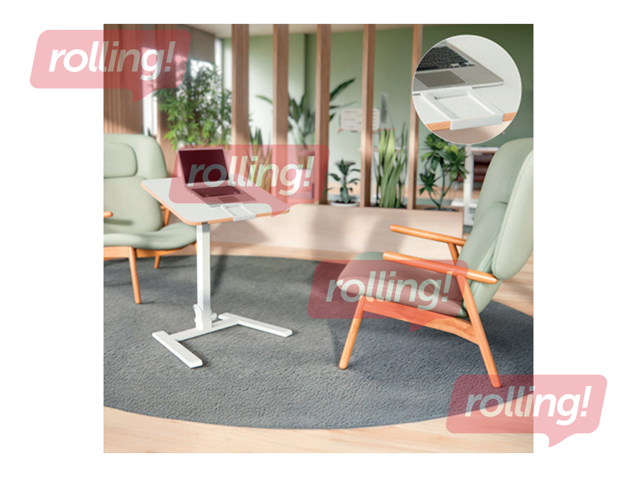 Height adjustable desk Leitz Ergo, foldable, white