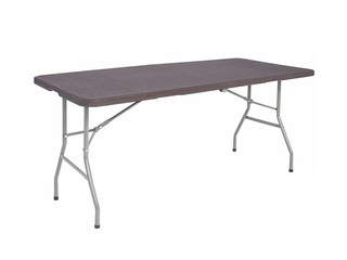 Galds Springos, saliekams, pelēks rāmis, brūna virsma, 180x74x74cm