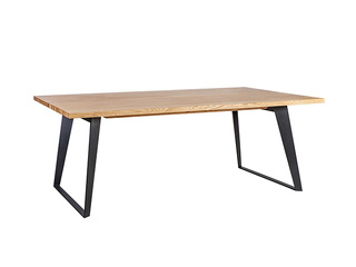 Conference table Lisbon, black frame, oak finish top, 220×100×75cm