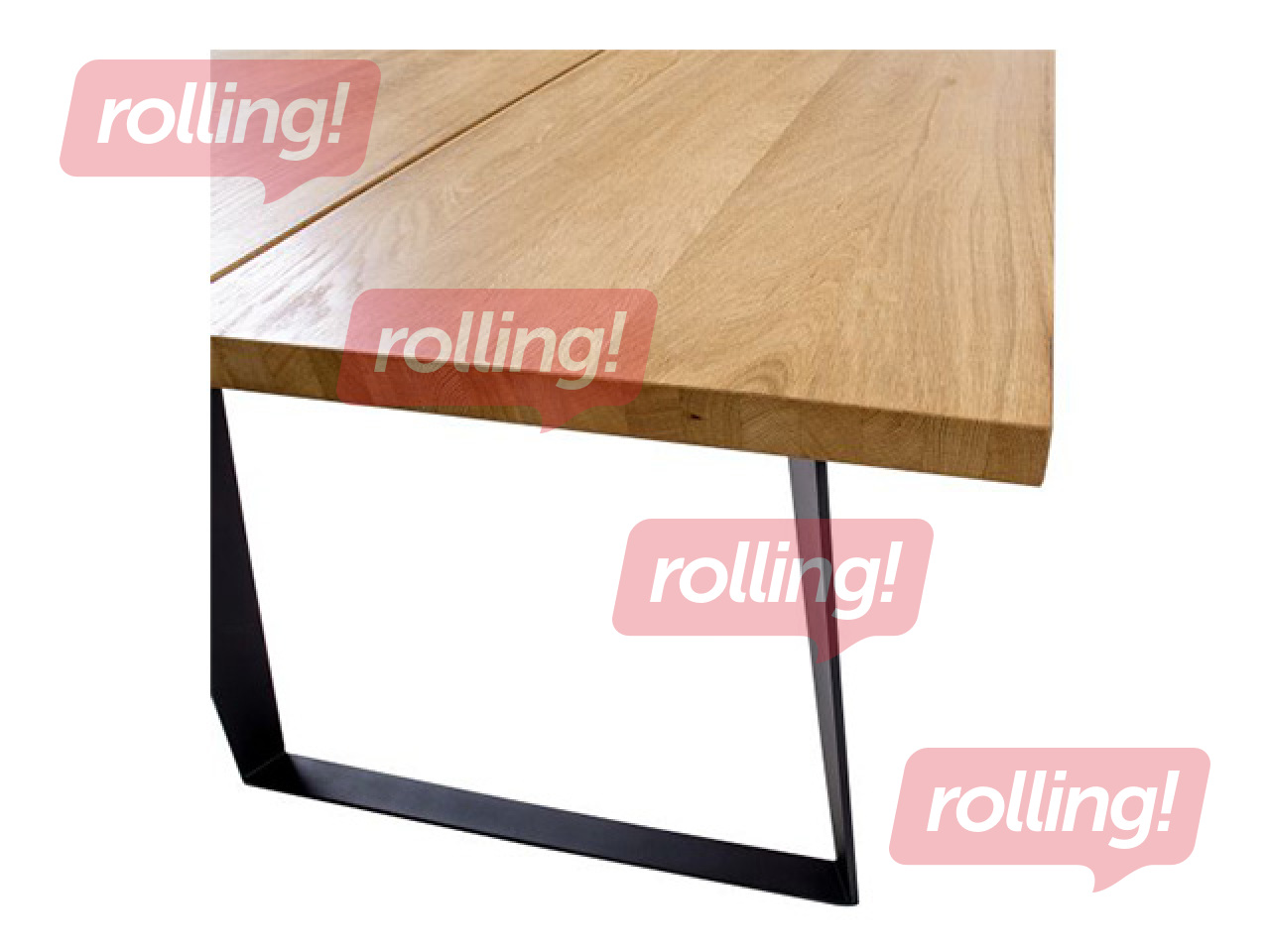 Konferenču galds Lisbon, melns rāmis, ozola toņa virsma, 220×100×75cm