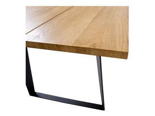 Конференц-стол Lisbon, черный каркас, столешница под дуб, 220×100×75см