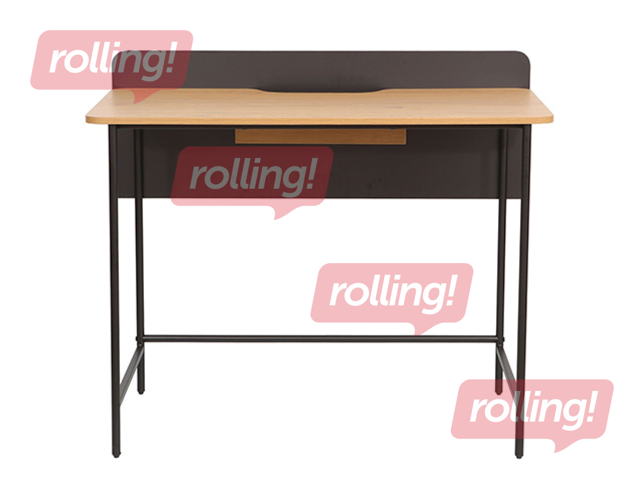 Biroja galds Harper, melns rāmis, oša toņa virsma, 100×49.5×85cm