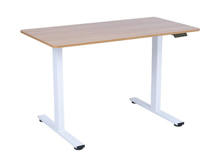 Augstumā regulējams galds Ergo Fit, balts rāmis, ozola toņa virsma, 120x60cm