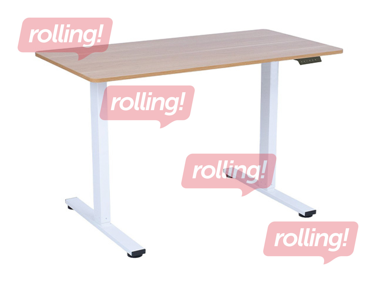 Augstumā regulējams galds Ergo Fit, balts rāmis, ozola toņa virsma, 120x60cm