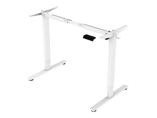 Augstumā regulējams galds Ergo Fit, balts rāmis, ozola toņa virsma, 120x60cm