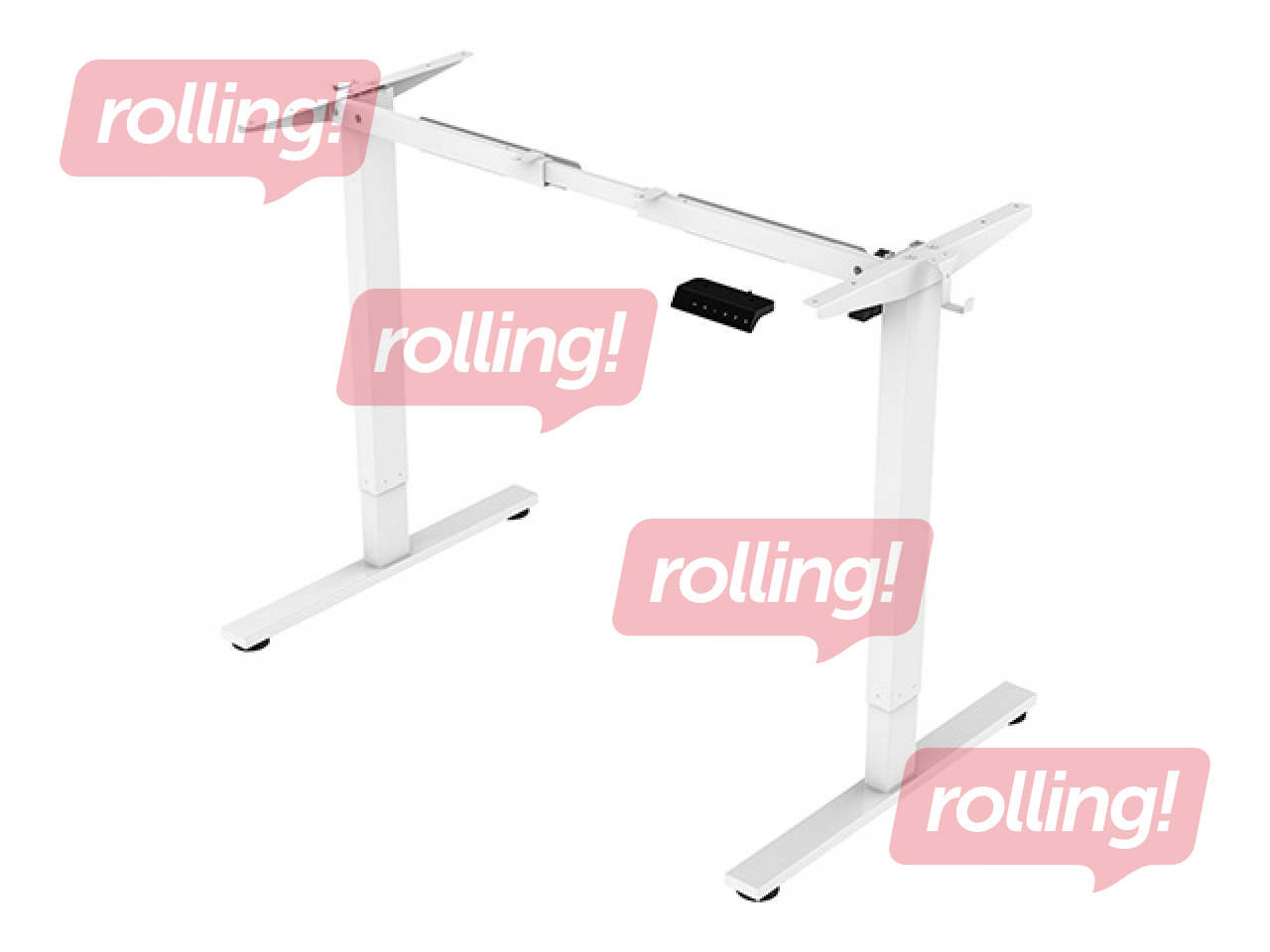 Augstumā regulējams galds Ergo Fit, balts rāmis, ozola toņa virsma, 120x60cm