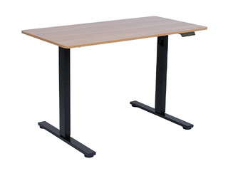 Augstumā regulējams galds Ergo Fit, melns rāmis, ozola toņa virsma, 120x60cm