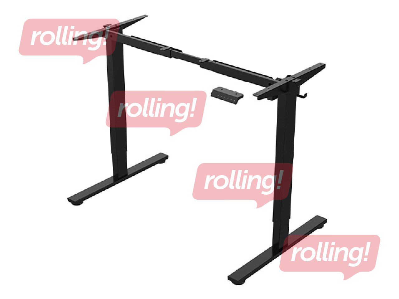 Augstumā regulējams galds Ergo Fit, melns rāmis, ozola toņa virsma, 120x60cm