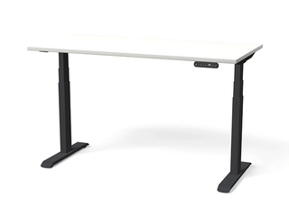 Augstumā regulējams galds Nuwo, Gen2, melns rāmis, balta virsma, 160x80cm