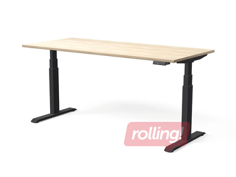 Augstumā regulējams galds Move Pro II, melns rāmis, nabucco toņa virsma, 180x80cm