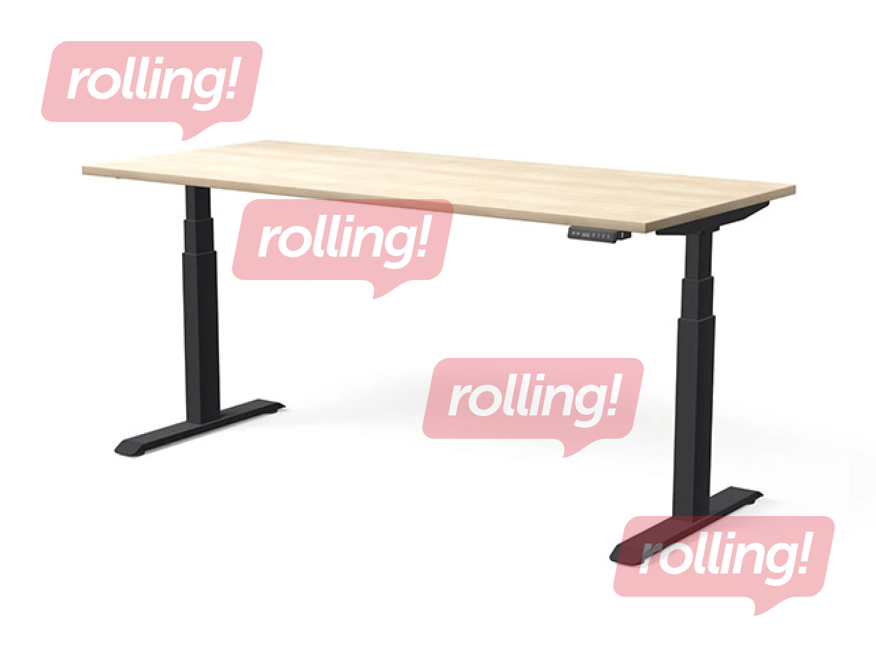 Augstumā regulējams galds Move Pro II, melns rāmis, nabucco toņa virsma, 180x80cm