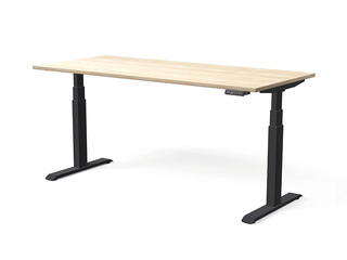 Height-adjustable desk Move Pro II, black frame, nabucco-tone top, 180x80cm