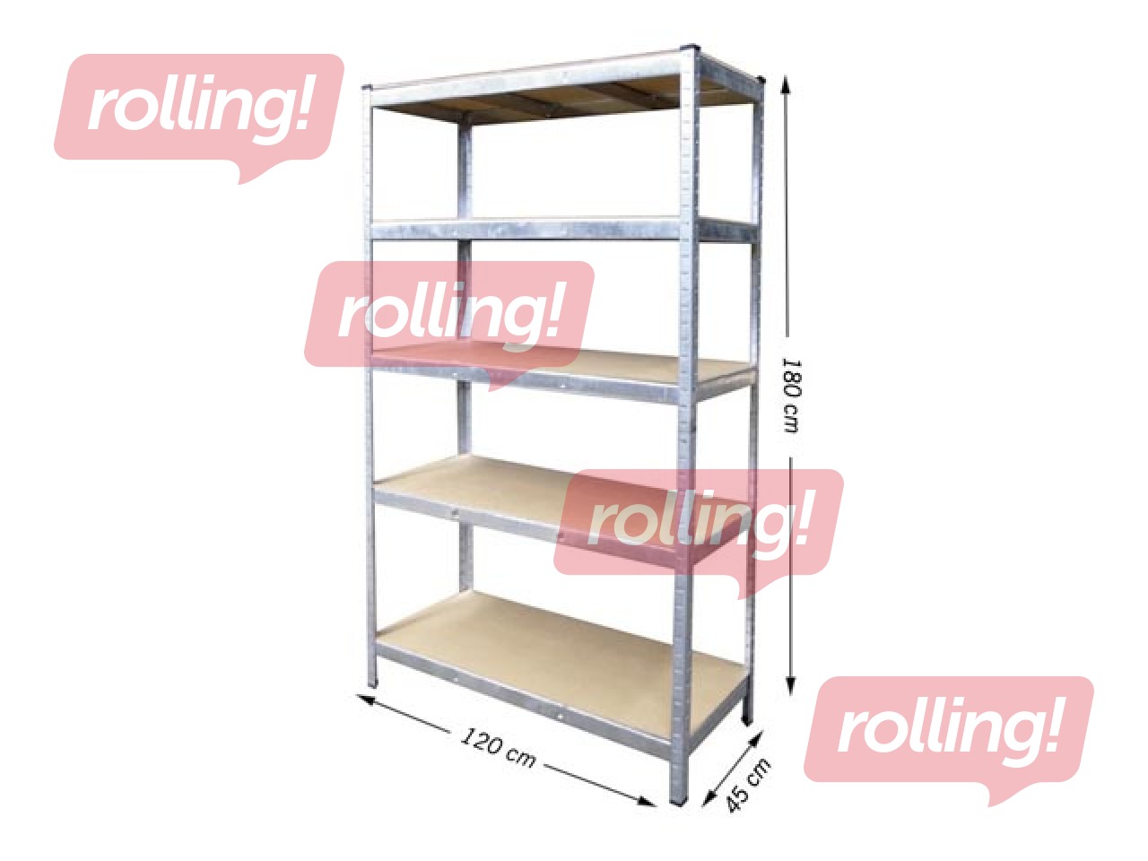 Riiul Haushalt T21A, 120 x 45  x 180 cm
