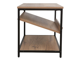 Apavu plaukts Dimitra, melns rāmis, koka toņa virsma, 80x40x45cm