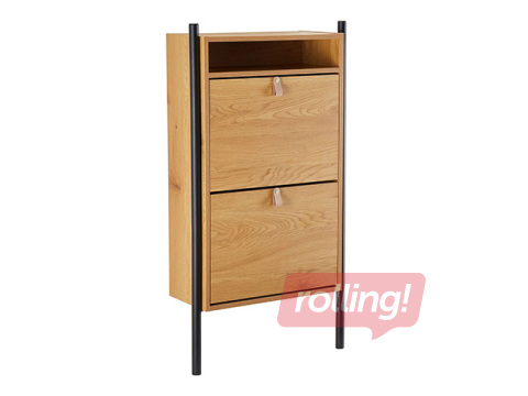 Shoe cabinet Aalborg, brown, 55.6x26x91.5cm