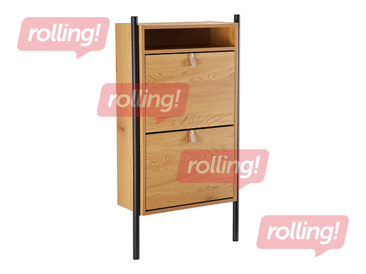 Shoe cabinet Aalborg, brown, 55.6x26x91.5cm