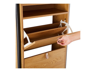 Shoe cabinet Aalborg, brown, 55.6x26x91.5cm