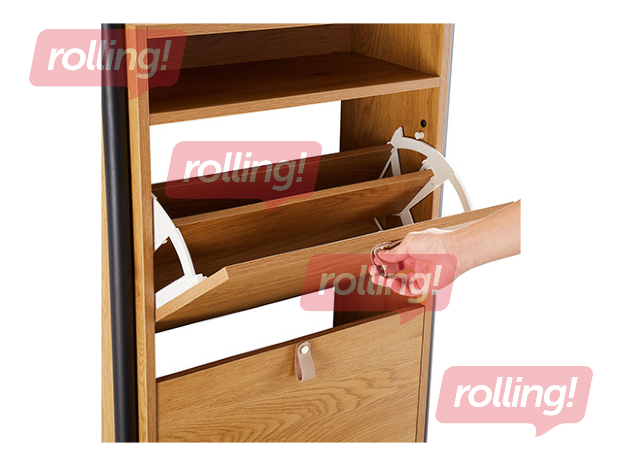 Shoe cabinet Aalborg, brown, 55.6x26x91.5cm