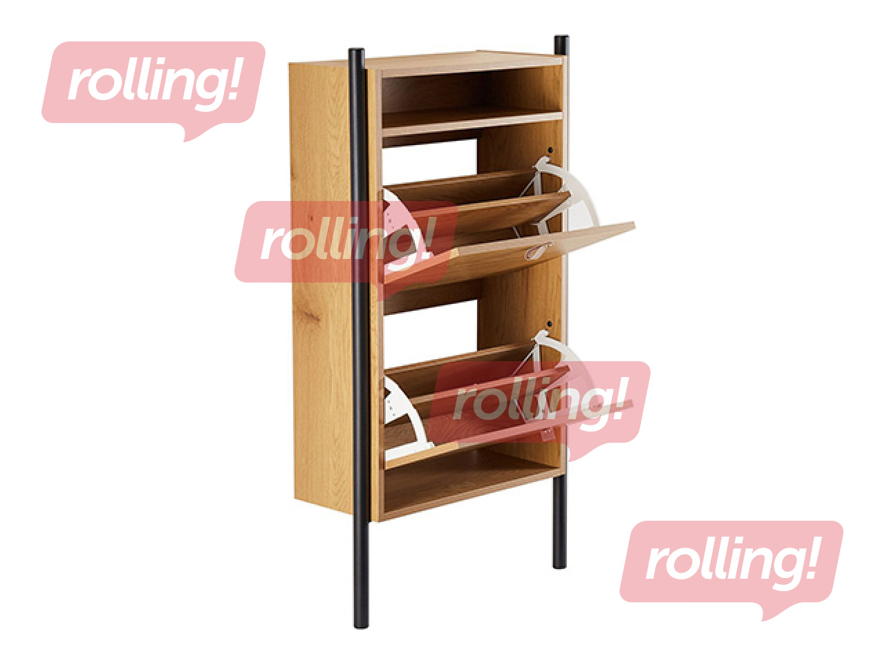 Shoe cabinet Aalborg, brown, 55.6x26x91.5cm