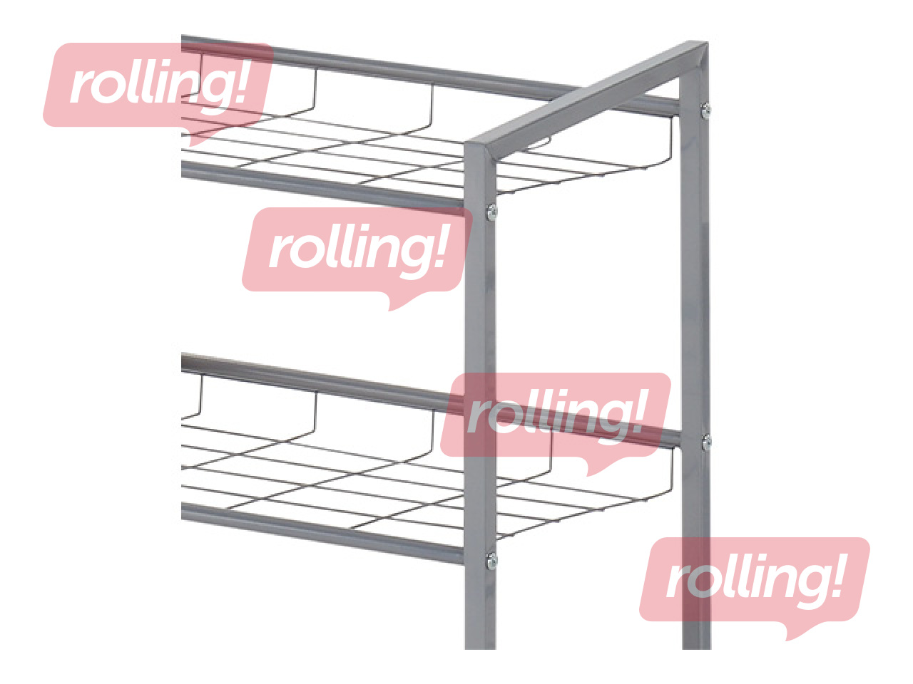 Apavu plaukts Domoletti, sudraba, 80x30x60cm