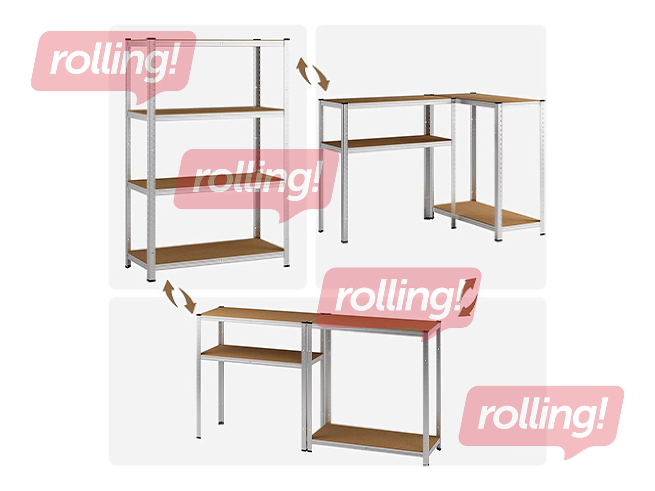 Noliktavas plaukts Master, 120x60x180cm